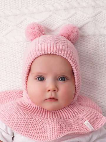 Шапочка-капор для новорожденного Шоколадка, розовый