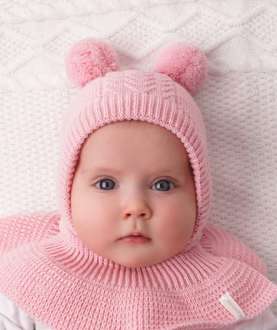 Шапочка-капор для новорожденного Шоколадка, розовый