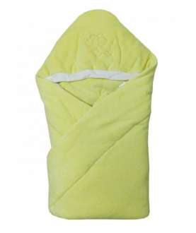 Конверт-одеяло велюр с вышивкой, желтый