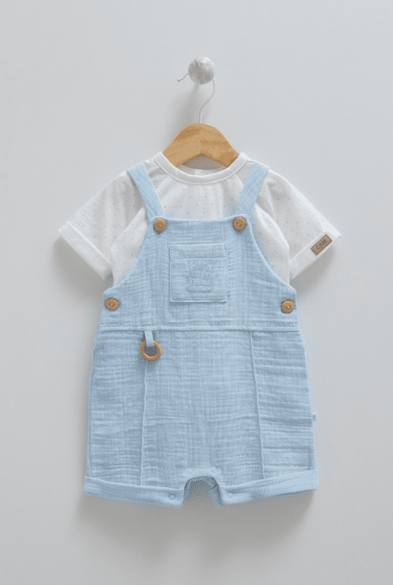 Caramell. Комплект муслиновый футболка+полукомбинезон, MAVI, серия Mini Cotton