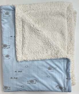 Одеяло-плед для новорожденных плюшевый с мехом