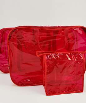 Комплект сумок в роддом 3 в 1, тонированный красный
