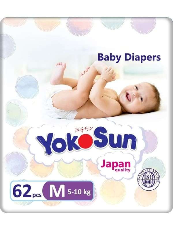 YokoSun. Подгузники для новорожденных M (5-10 кг), 62 шт