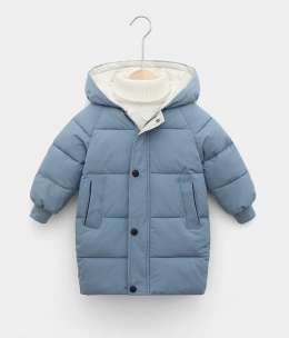 Пальто детское утепленное, пыльно-голубой