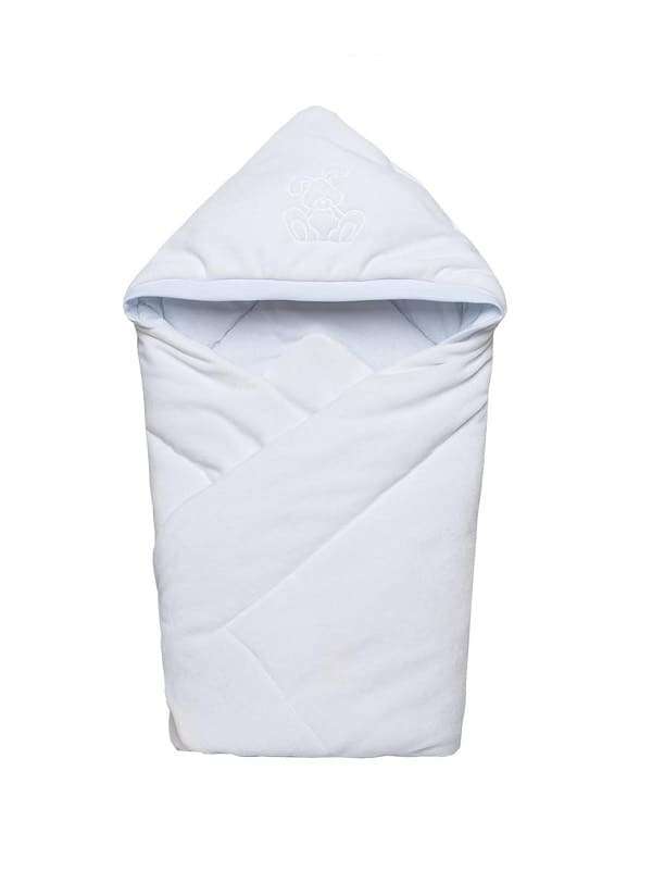 Конверт-одеяло велюр с вышивкой, белый