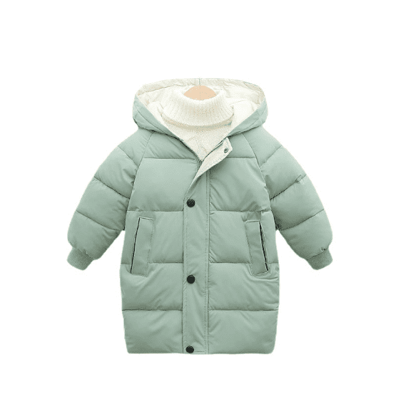 Пальто детское утепленное, зеленое