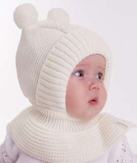 Шапочка-капор для новорожденного Акварелька, белый