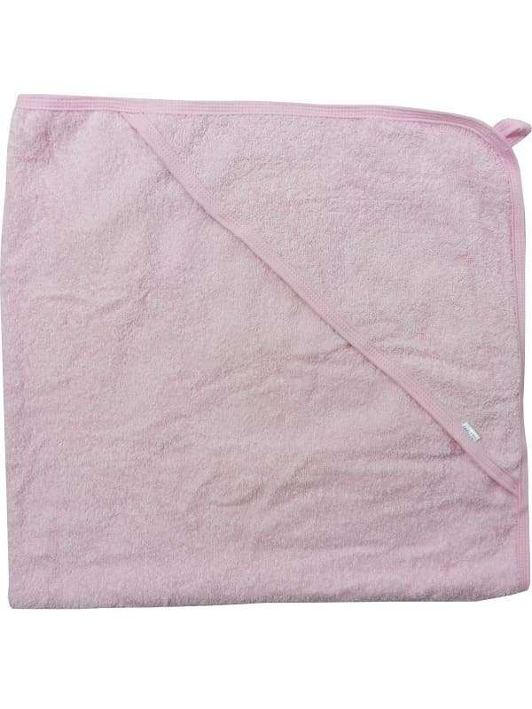 Полотенце для купания 100х100см с уголком, розовый