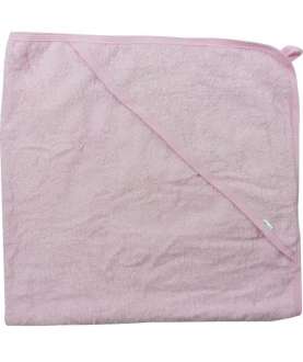 Полотенце для купания 100х100см с уголком, розовый