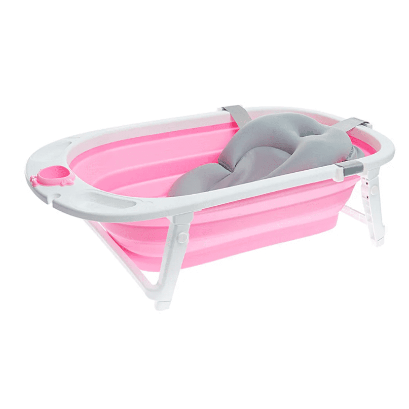 Miyoumi. Складная детская ванночка с матрасиком - Baby pink