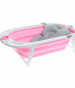 Miyoumi. Складная детская ванночка с матрасиком - Baby pink