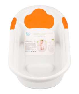 ROXY-KIDS Ванночка для купания с анатомической горкой и сливом, оранжевая