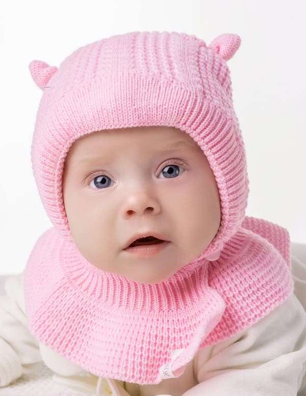 Шапочка-капор для новорожденного Малявочка, розовый