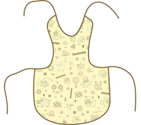 Inseense. Фартук защитный с ПВХ покрытием, желтый с рисунком, 36х38 см